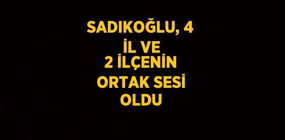 SADIKOĞLU, 4 İL VE 2 İLÇENİN ORTAK SESİ OLDU