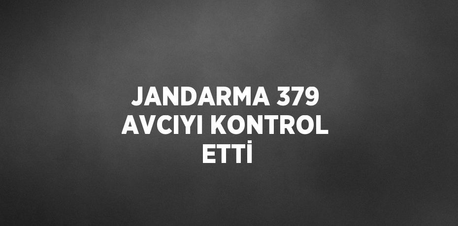 JANDARMA 379 AVCIYI KONTROL ETTİ