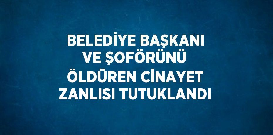 BELEDİYE BAŞKANI VE ŞOFÖRÜNÜ ÖLDÜREN CİNAYET ZANLISI TUTUKLANDI