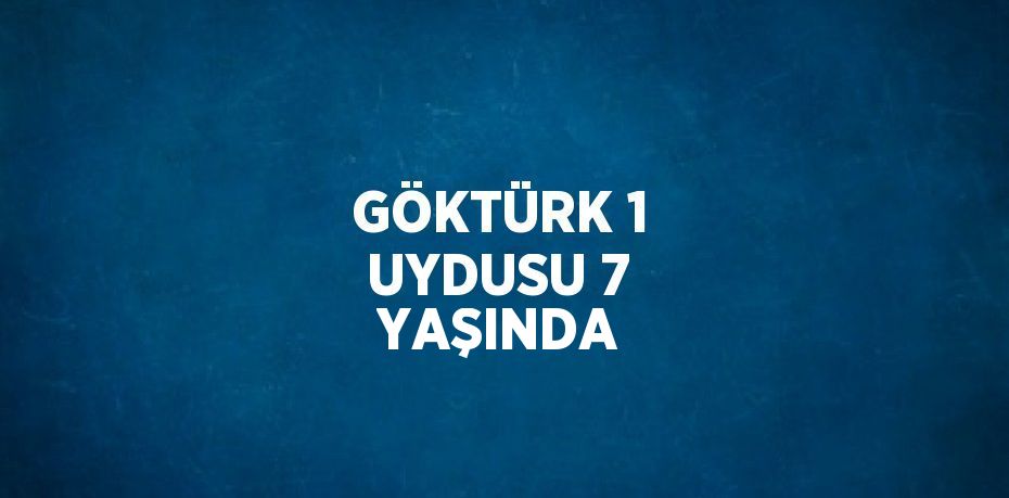 GÖKTÜRK 1 UYDUSU 7 YAŞINDA