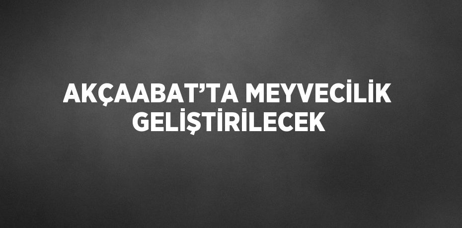 AKÇAABAT’TA MEYVECİLİK GELİŞTİRİLECEK