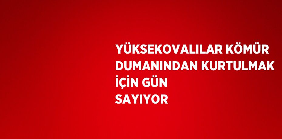 YÜKSEKOVALILAR KÖMÜR DUMANINDAN KURTULMAK İÇİN GÜN SAYIYOR