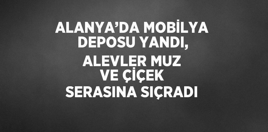 ALANYA’DA MOBİLYA DEPOSU YANDI, ALEVLER MUZ VE ÇİÇEK SERASINA SIÇRADI