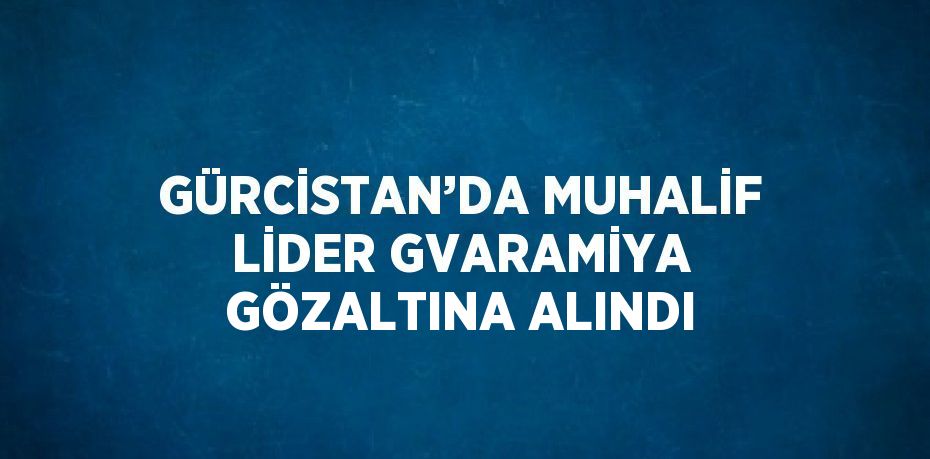 GÜRCİSTAN’DA MUHALİF LİDER GVARAMİYA GÖZALTINA ALINDI