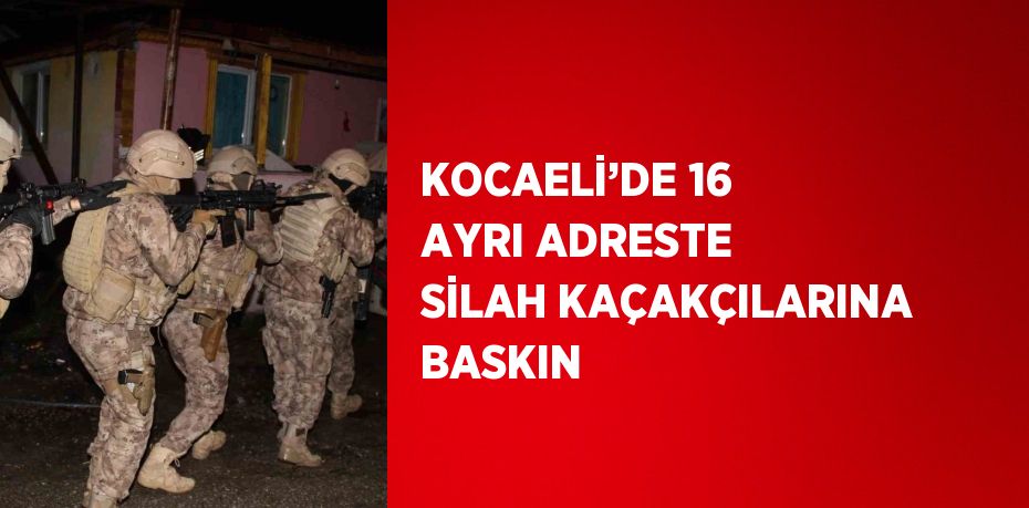 KOCAELİ’DE 16 AYRI ADRESTE SİLAH KAÇAKÇILARINA BASKIN