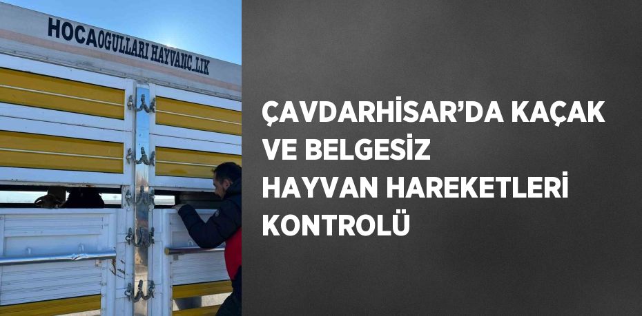 ÇAVDARHİSAR’DA KAÇAK VE BELGESİZ HAYVAN HAREKETLERİ KONTROLÜ