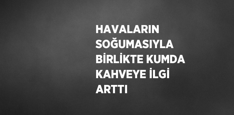 HAVALARIN SOĞUMASIYLA BİRLİKTE KUMDA KAHVEYE İLGİ ARTTI