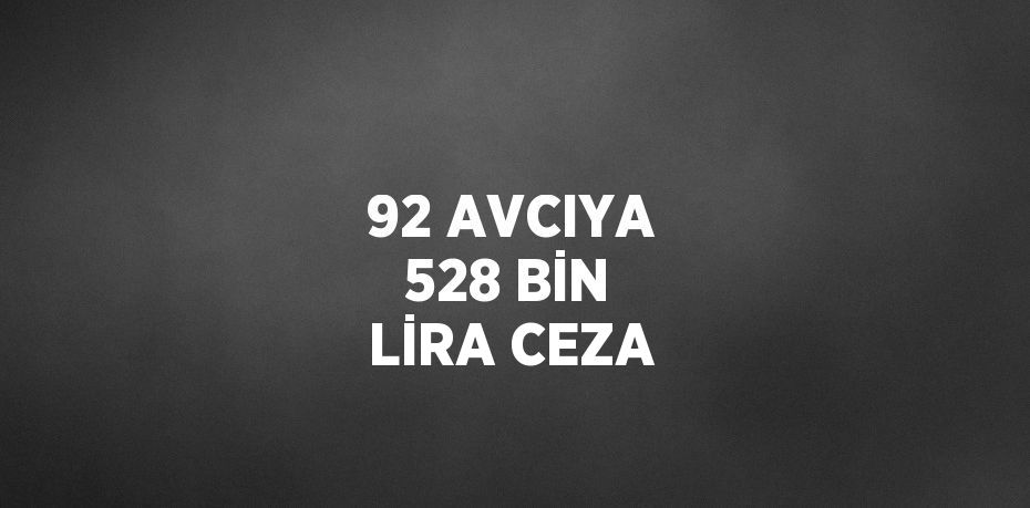 92 AVCIYA 528 BİN LİRA CEZA