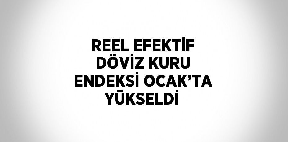 REEL EFEKTİF DÖVİZ KURU ENDEKSİ OCAK’TA YÜKSELDİ