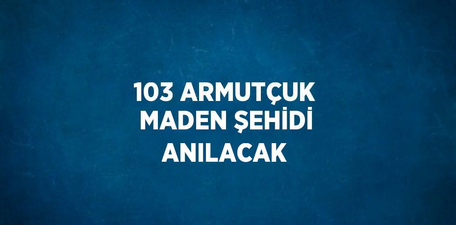 103 ARMUTÇUK MADEN ŞEHİDİ ANILACAK