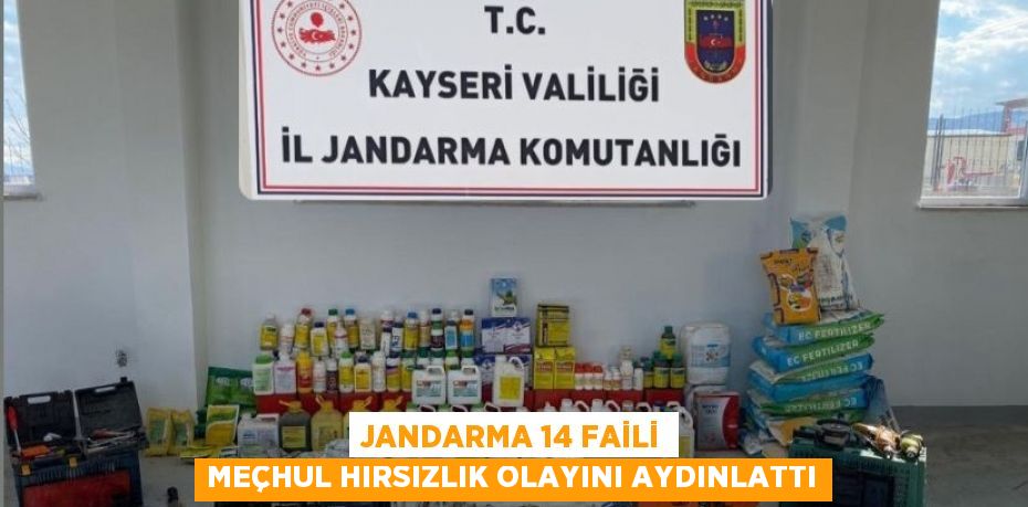 JANDARMA 14 FAİLİ MEÇHUL HIRSIZLIK OLAYINI AYDINLATTI