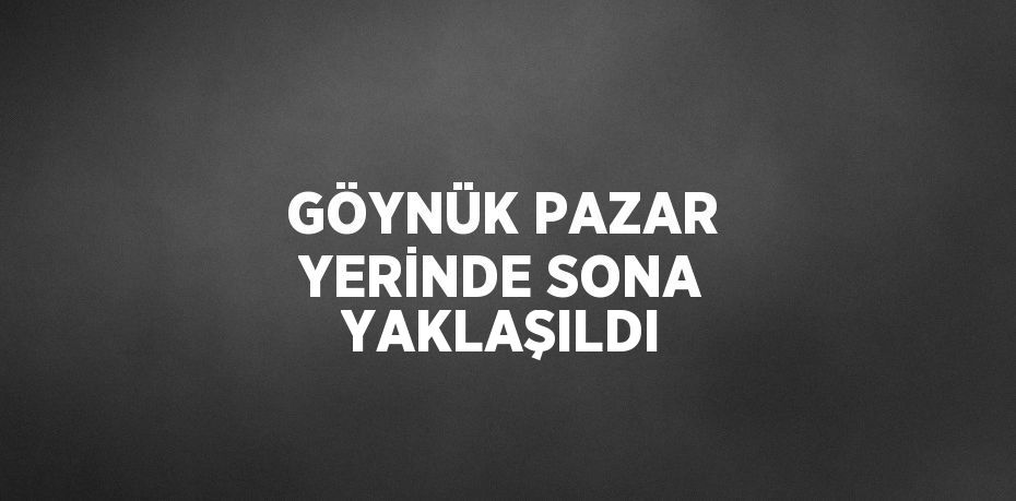 GÖYNÜK PAZAR YERİNDE SONA YAKLAŞILDI