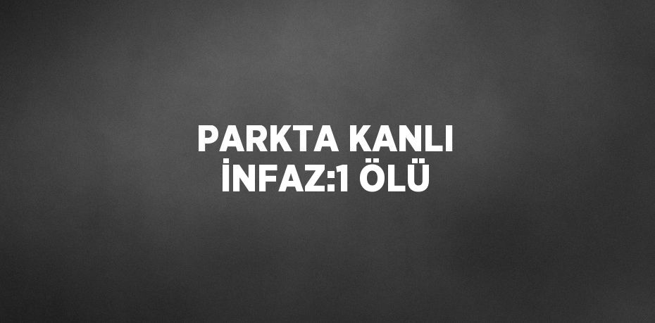 PARKTA KANLI İNFAZ:1 ÖLÜ