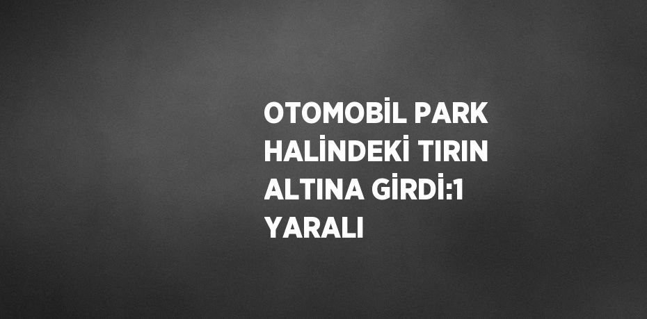 OTOMOBİL PARK HALİNDEKİ TIRIN ALTINA GİRDİ:1 YARALI