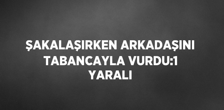 ŞAKALAŞIRKEN ARKADAŞINI TABANCAYLA VURDU:1 YARALI