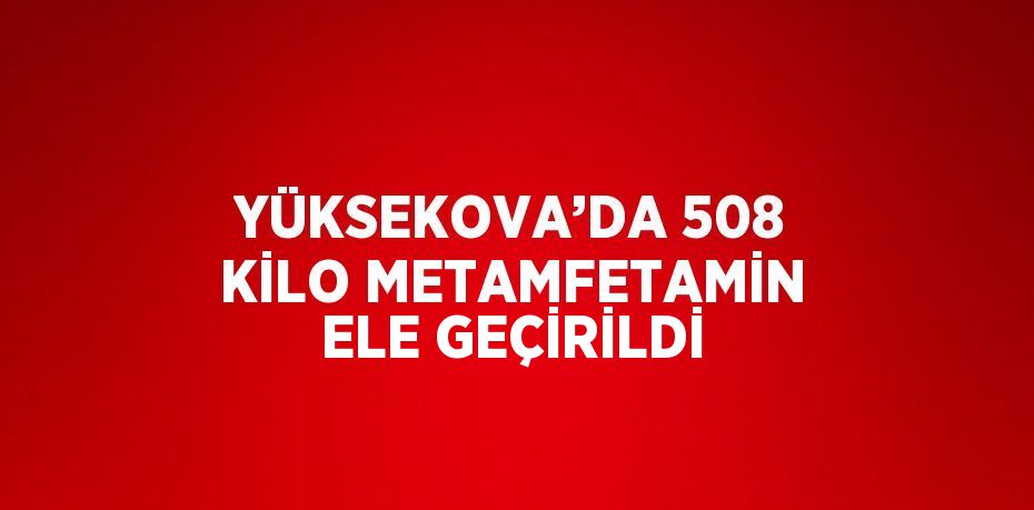 YÜKSEKOVA’DA 508 KİLO METAMFETAMİN ELE GEÇİRİLDİ