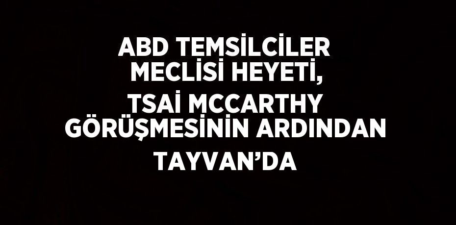 ABD TEMSİLCİLER MECLİSİ HEYETİ, TSAİ MCCARTHY GÖRÜŞMESİNİN ARDINDAN TAYVAN’DA