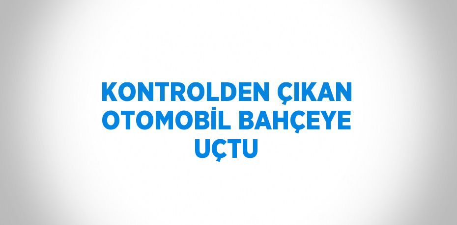 KONTROLDEN ÇIKAN OTOMOBİL BAHÇEYE UÇTU