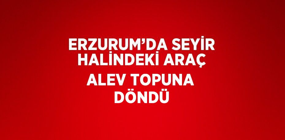 ERZURUM’DA SEYİR HALİNDEKİ ARAÇ ALEV TOPUNA DÖNDÜ