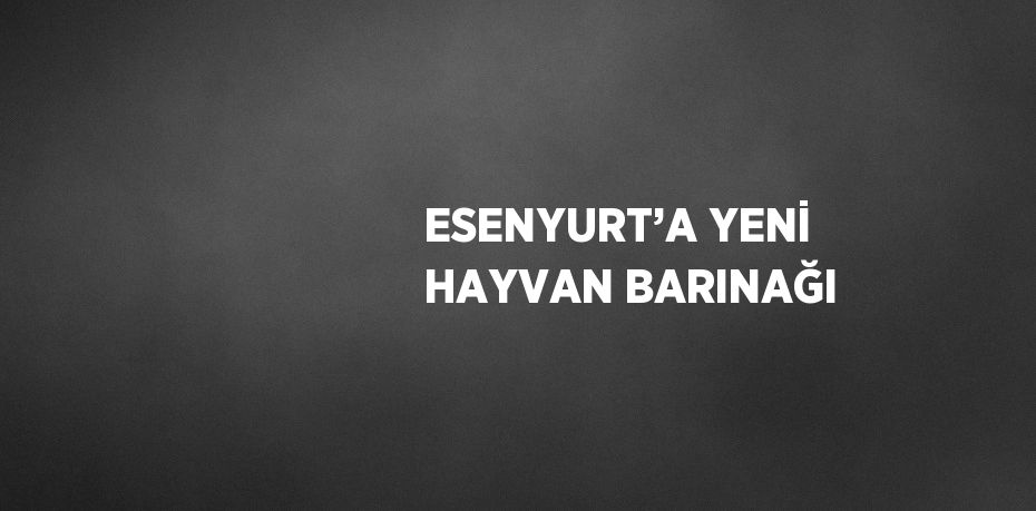 ESENYURT’A YENİ HAYVAN BARINAĞI