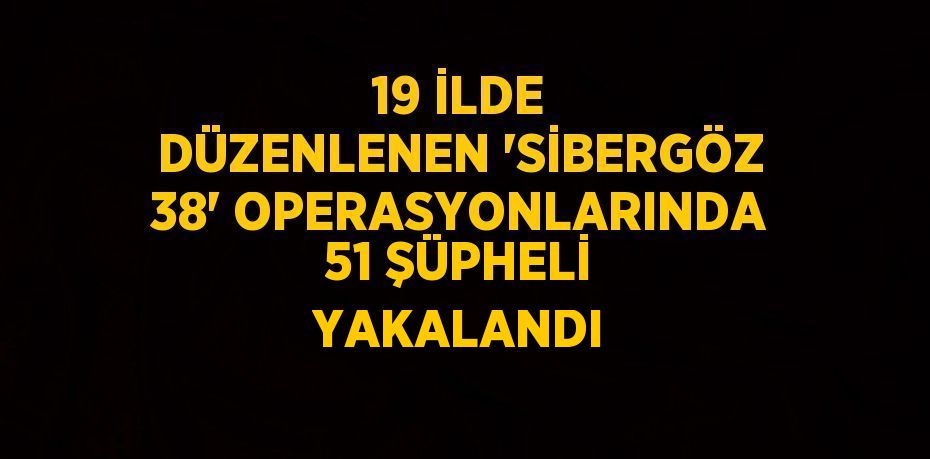 19 İLDE DÜZENLENEN 'SİBERGÖZ 38' OPERASYONLARINDA 51 ŞÜPHELİ YAKALANDI