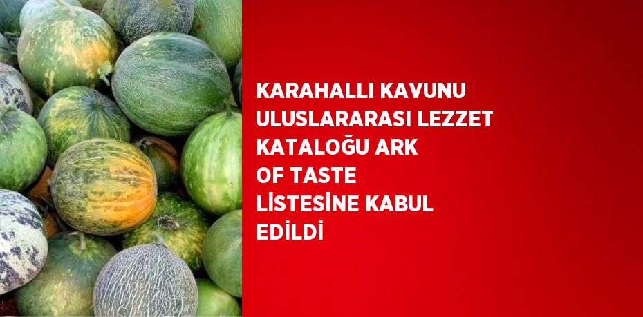 KARAHALLI KAVUNU ULUSLARARASI LEZZET KATALOĞU ARK OF TASTE LİSTESİNE KABUL EDİLDİ