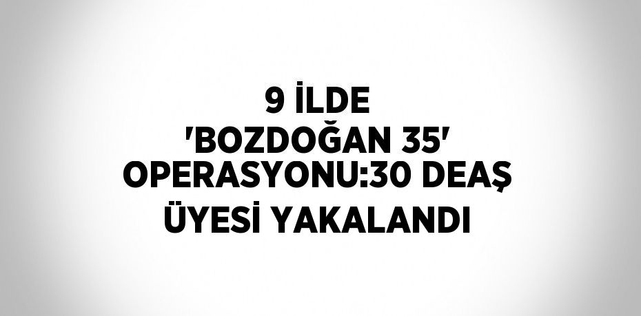 9 İLDE 'BOZDOĞAN 35' OPERASYONU:30 DEAŞ ÜYESİ YAKALANDI