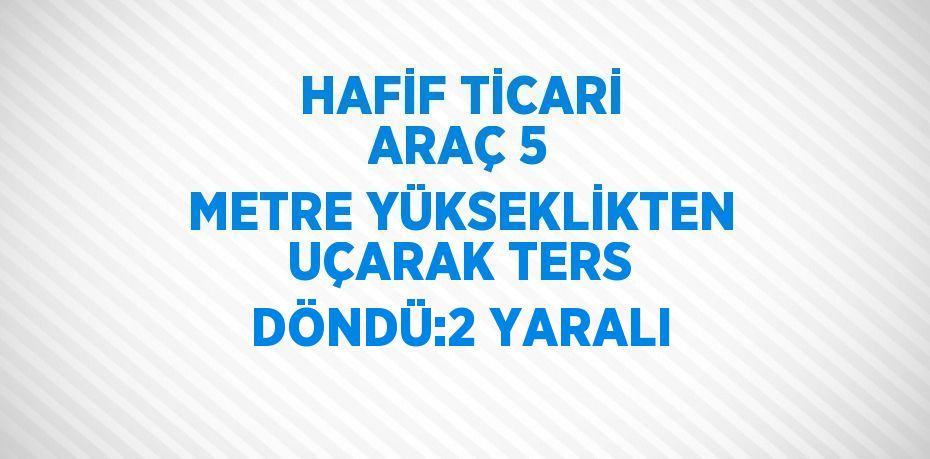 HAFİF TİCARİ ARAÇ 5 METRE YÜKSEKLİKTEN UÇARAK TERS DÖNDÜ:2 YARALI