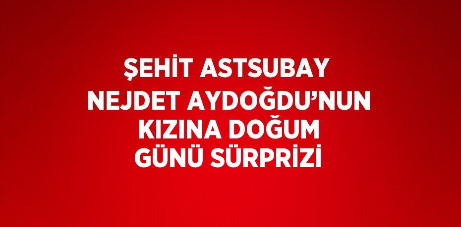 ŞEHİT ASTSUBAY NEJDET AYDOĞDU’NUN KIZINA DOĞUM GÜNÜ SÜRPRİZİ