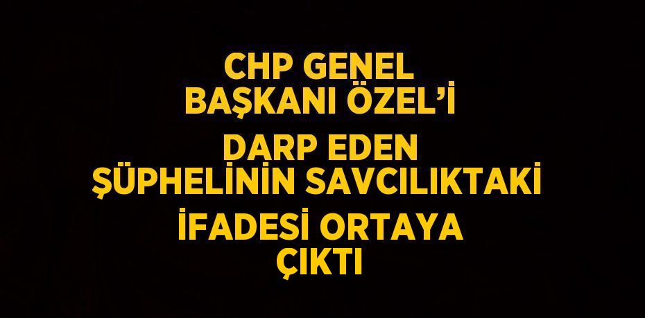 CHP GENEL BAŞKANI ÖZEL’İ DARP EDEN ŞÜPHELİNİN SAVCILIKTAKİ İFADESİ ORTAYA ÇIKTI