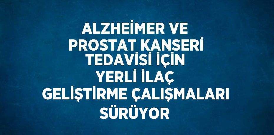ALZHEİMER VE PROSTAT KANSERİ TEDAVİSİ İÇİN YERLİ İLAÇ GELİŞTİRME ÇALIŞMALARI SÜRÜYOR