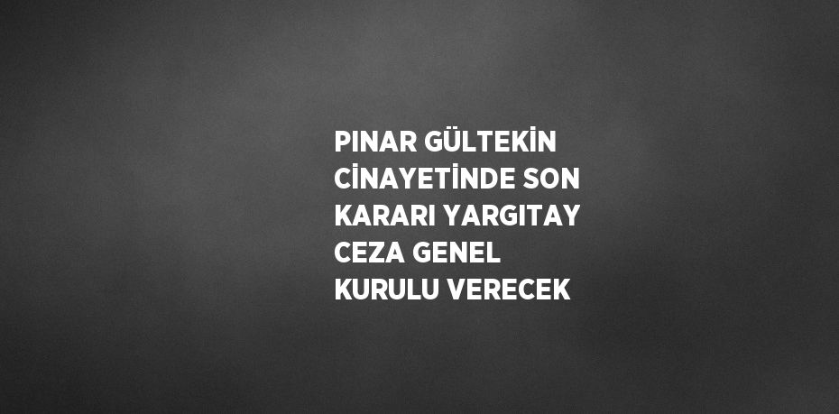 PINAR GÜLTEKİN CİNAYETİNDE SON KARARI YARGITAY CEZA GENEL KURULU VERECEK