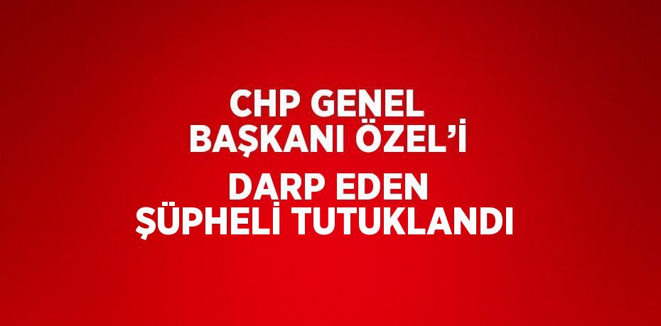 CHP GENEL BAŞKANI ÖZEL’İ DARP EDEN ŞÜPHELİ TUTUKLANDI