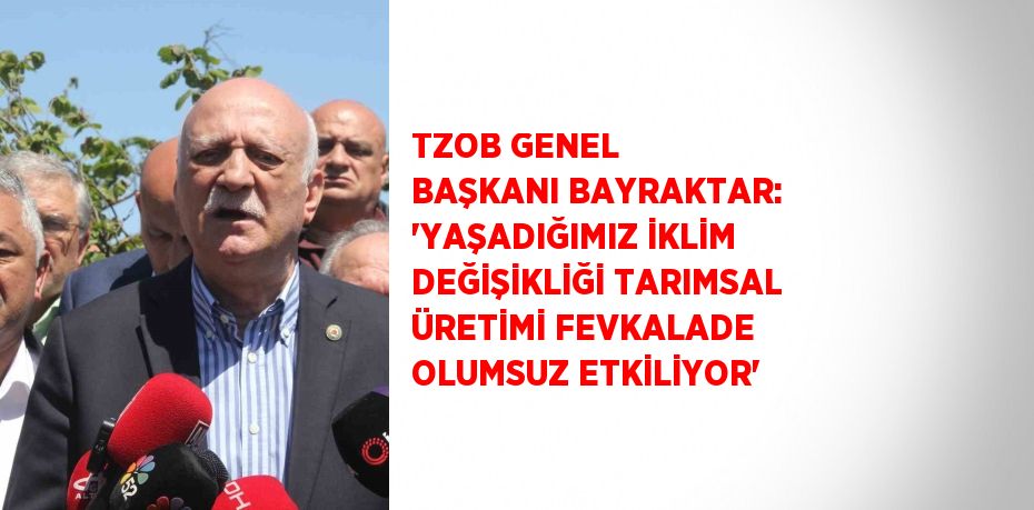 TZOB GENEL BAŞKANI BAYRAKTAR: 'YAŞADIĞIMIZ İKLİM DEĞİŞİKLİĞİ TARIMSAL ÜRETİMİ FEVKALADE OLUMSUZ ETKİLİYOR'