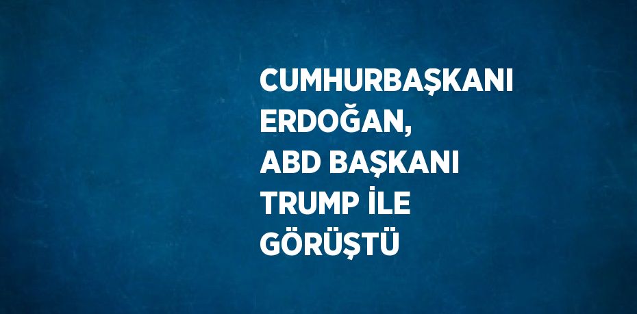CUMHURBAŞKANI ERDOĞAN, ABD BAŞKANI TRUMP İLE GÖRÜŞTÜ