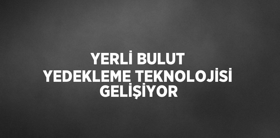 YERLİ BULUT YEDEKLEME TEKNOLOJİSİ GELİŞİYOR