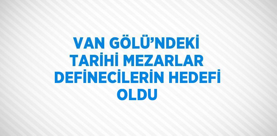 VAN GÖLÜ’NDEKİ TARİHİ MEZARLAR DEFİNECİLERİN HEDEFİ OLDU