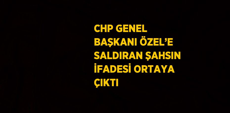 CHP GENEL BAŞKANI ÖZEL’E SALDIRAN ŞAHSIN İFADESİ ORTAYA ÇIKTI