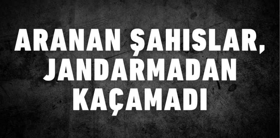 Aranan şahıslar, jandarmadan kaçamadı