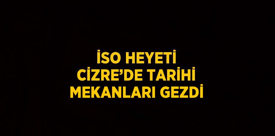 İSO HEYETİ CİZRE’DE TARİHİ MEKANLARI GEZDİ