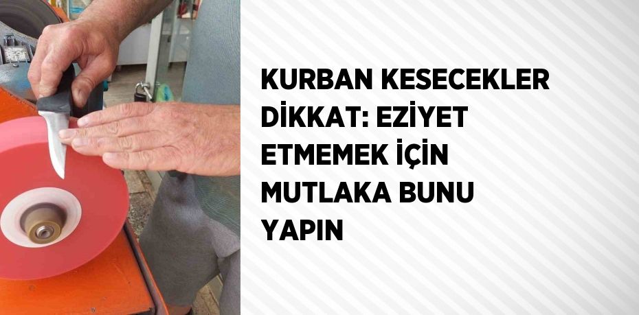 KURBAN KESECEKLER DİKKAT: EZİYET ETMEMEK İÇİN MUTLAKA BUNU YAPIN