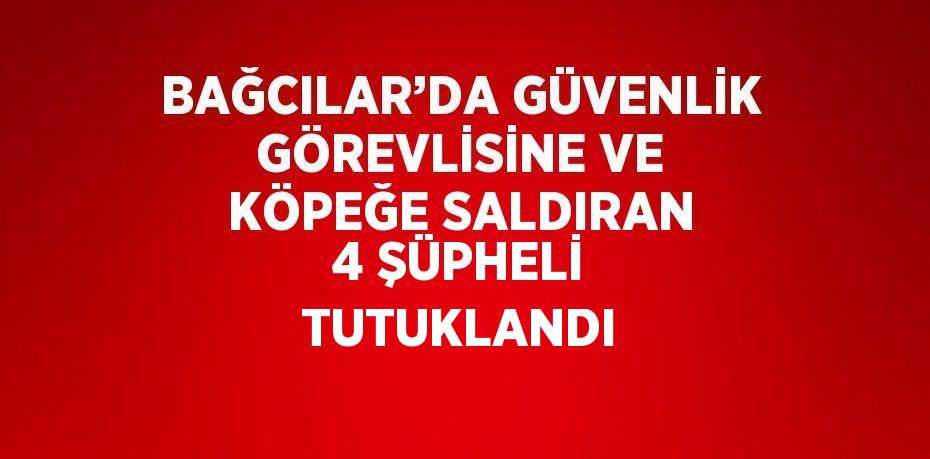 BAĞCILAR’DA GÜVENLİK GÖREVLİSİNE VE KÖPEĞE SALDIRAN 4 ŞÜPHELİ TUTUKLANDI