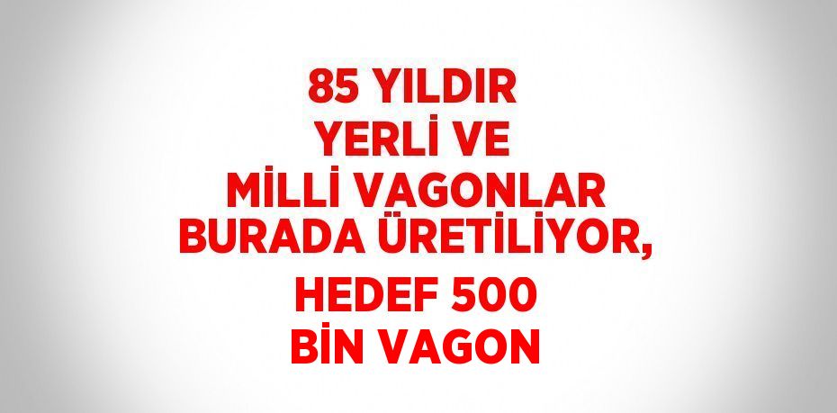 85 YILDIR YERLİ VE MİLLİ VAGONLAR BURADA ÜRETİLİYOR, HEDEF 500 BİN VAGON