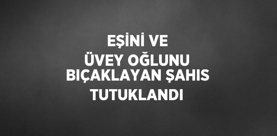 EŞİNİ VE ÜVEY OĞLUNU BIÇAKLAYAN ŞAHIS TUTUKLANDI