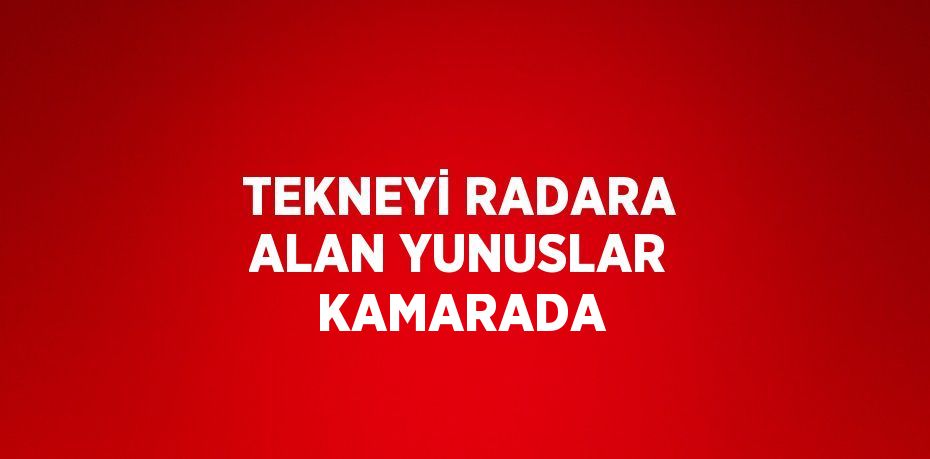 TEKNEYİ RADARA ALAN YUNUSLAR KAMARADA