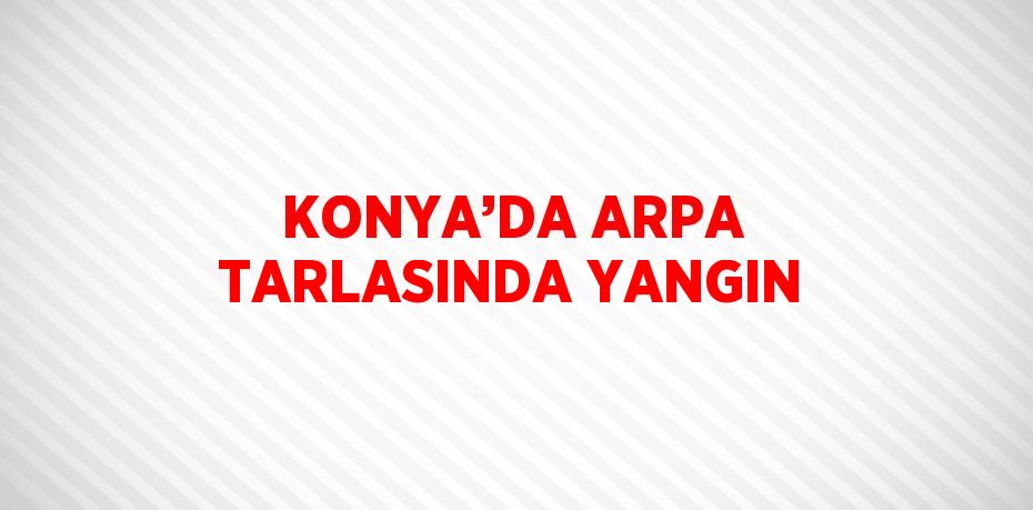 KONYA’DA ARPA TARLASINDA YANGIN