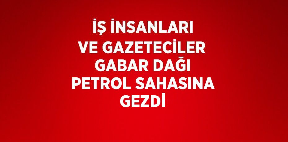 İŞ İNSANLARI VE GAZETECİLER GABAR DAĞI PETROL SAHASINA GEZDİ