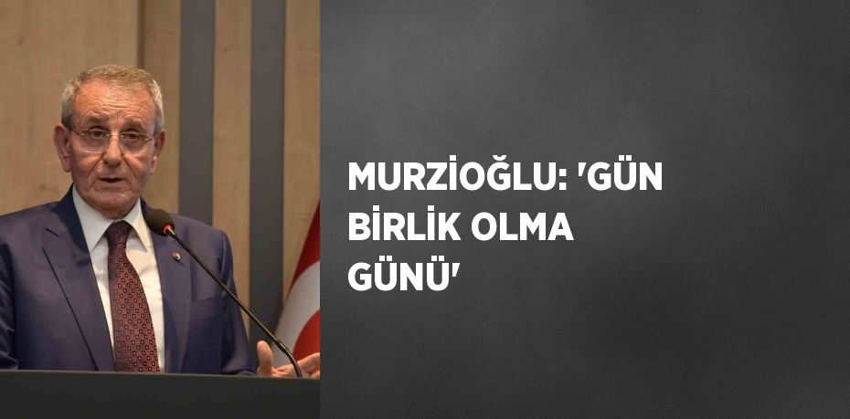 MURZİOĞLU: 'GÜN BİRLİK OLMA GÜNÜ'