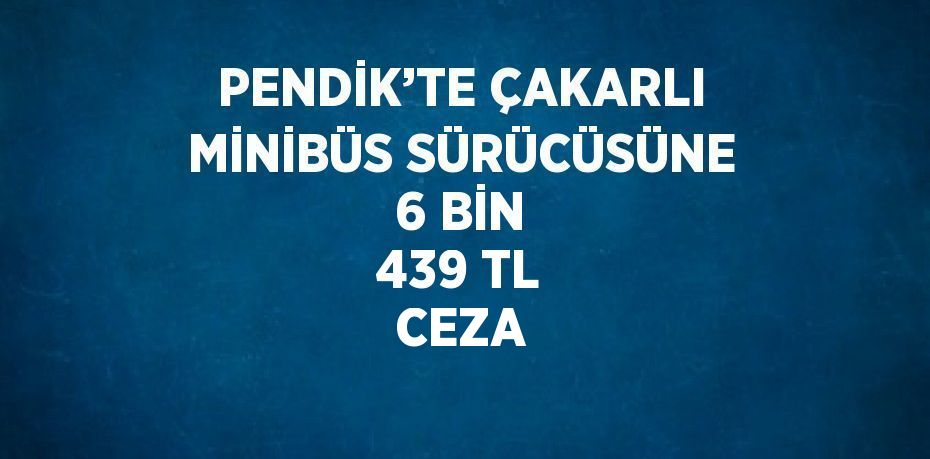 PENDİK’TE ÇAKARLI MİNİBÜS SÜRÜCÜSÜNE 6 BİN 439 TL CEZA