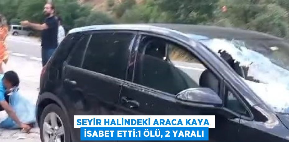 SEYİR HALİNDEKİ ARACA KAYA İSABET ETTİ:1 ÖLÜ, 2 YARALI